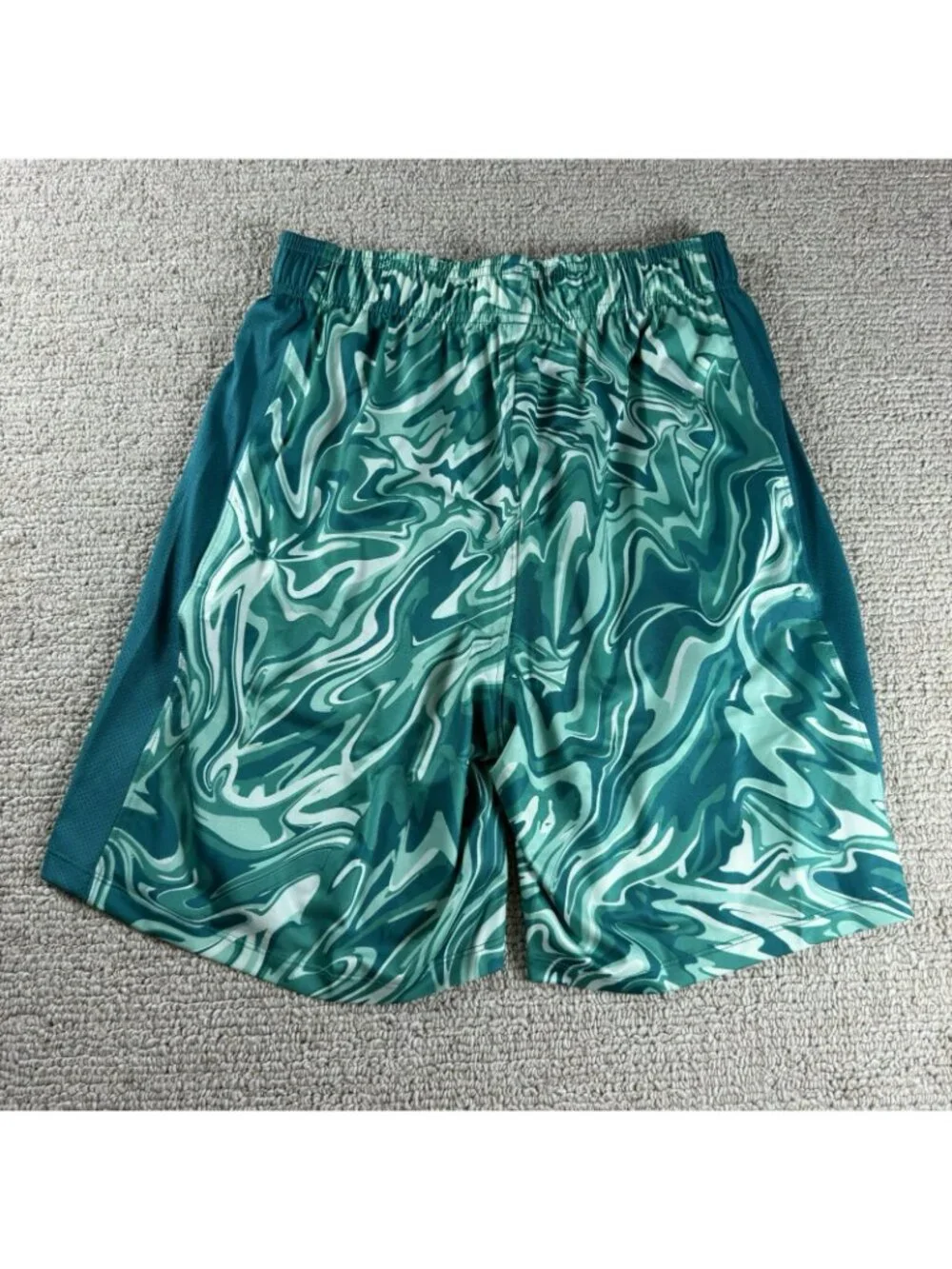 Under Armour UA Train Stretch 2.0 Marble Print Shorts Green Men's Size Small